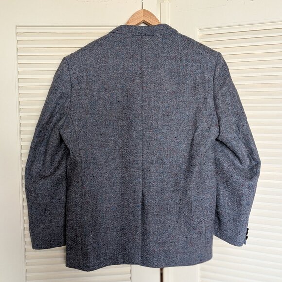 Vintage 48T DONEGAL Tweed Wool Blue Blazer Sport Coat Jacket Bespoke Ireland - Picture 9 of 16